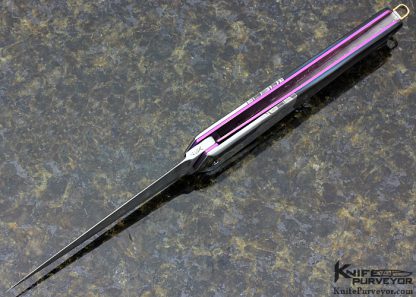 Stephen Olszewski Custom Knife Black Lip Tahitian Pearl Shell Mosaic Damascus & Polished Steel "Pendulum" Linerlock - Image 6
