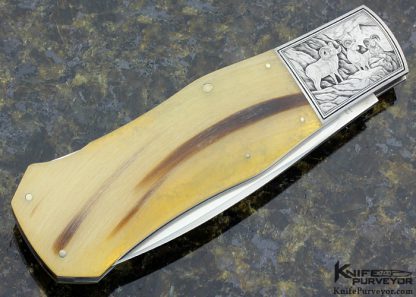 Steve Hoel Custom Knife Ramshorn Coke Bottle Dagger Lockback Engraved by Steve Lindsay - Image 3