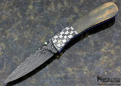 Cliff Parker Custom Knife Sole Authorship Damascus Linerlock