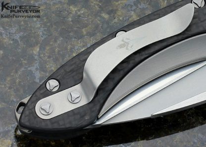 Marfione Custom Knife Carbon Fiber "Whale Shark" Flipper with Hand Rubbed Satin Finished 154CM Blade - Image 4