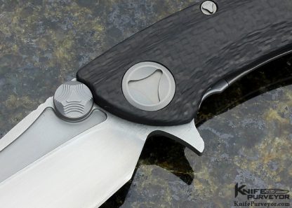 Marfione Custom Knife Carbon Fiber "Whale Shark" Flipper with Hand Rubbed Satin Finished 154CM Blade - Image 2