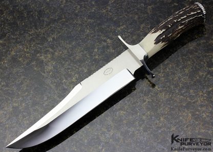 Eddie Gunther Custom Knives Stag Clip Point Bowie
