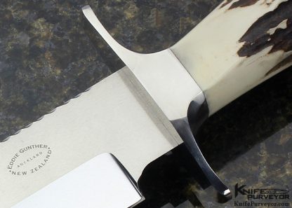 Eddie Gunther Custom Knives Stag Clip Point Bowie - Image 2