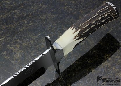 Eddie Gunther Custom Knives Stag Clip Point Bowie - Image 5