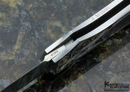 Joe Kious Custom Knife Damascus & Exotic Material Lockback Dagger Engraved by Joe Mason - Image 7