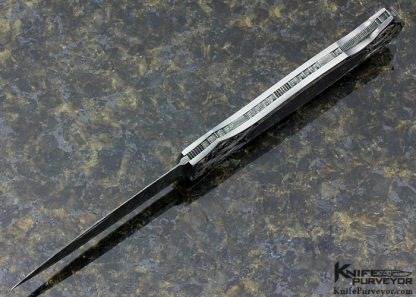 Joe Kious Custom Knife Damascus & Exotic Material Lockback Dagger Engraved by Joe Mason - Image 5