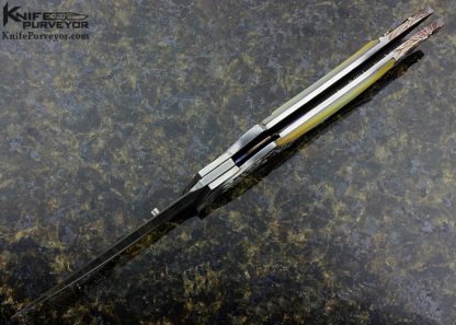 Arpad Bojtos Custom Knife Carved Art Knife "Pan and the Virgin" Linerlock - Image 9
