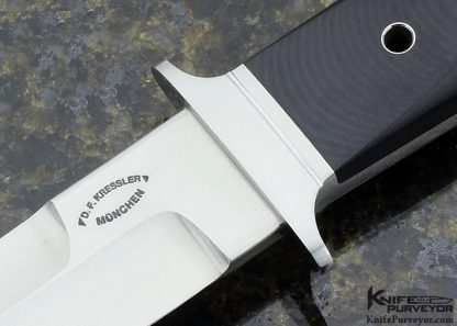 Dietmar Kressler Custom Knife Semi Integral Asymmetrical Spear Point - Image 2