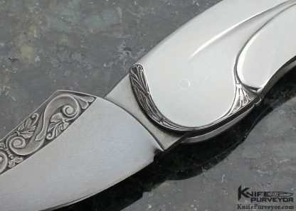 Robert Weinstock Custom Knife Sole Authorship Engraved & Carved Blued Steel Lockback - Image 2