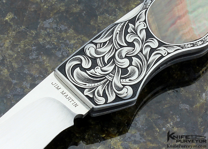 Jim Martin Custom Knife Sole Authorship Engraved Black Lip Tahitian ...