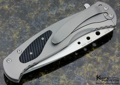 Ken Steigerwalt & Matthew Lerch Collaboration Custom Knife S30V, Textured Micarta Titanium Interframe Assisted Opening FrameLock - Image 4