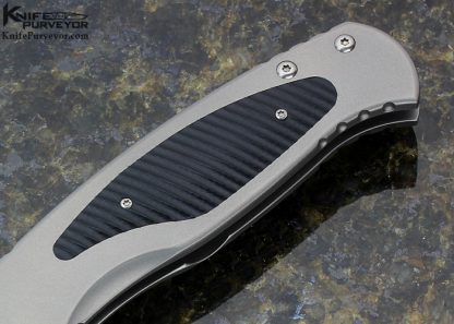 Ken Steigerwalt & Matthew Lerch Collaboration Custom Knife S30V, Textured Micarta Titanium Interframe Assisted Opening FrameLock - Image 3