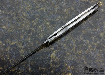 Warren Osborne Custom Knife Jon Robyn Engraved "Pirate"  Exotic Material And Damascus Auto Lockback Dagger - Image 8