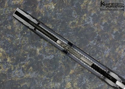 Ken Steigerwalt Custom Knife Damascus & Blacklip Tahitian Pearl Shell Lockback Dagger - Image 6