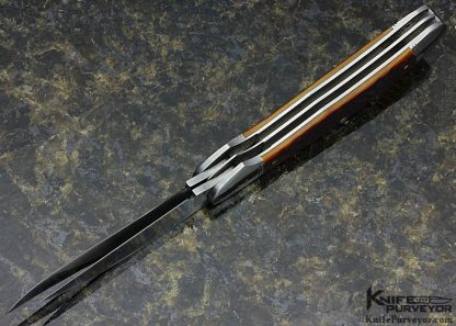 Bill Ruple Custom Knife Amber Jigged Bone Copperhead Trapper - Image 6
