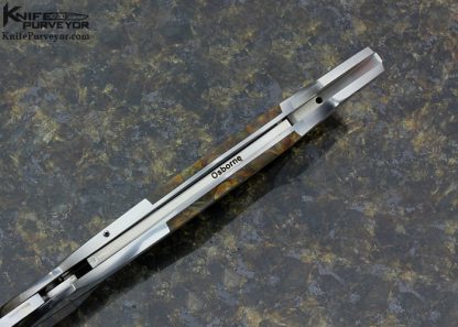 Warren Osborne Custom Knife Mike Norris Stainless Steel Damascus & Jasper Auto Lockback - Image 6