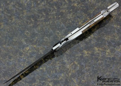 Warren Osborne Custom Knife Mike Norris Stainless Steel Damascus & Jasper Auto Lockback - Image 5