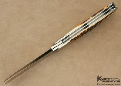 Bill Ruple Custom Knife Amber Stag 2 Blade Trapper Slip Joint - Image 5