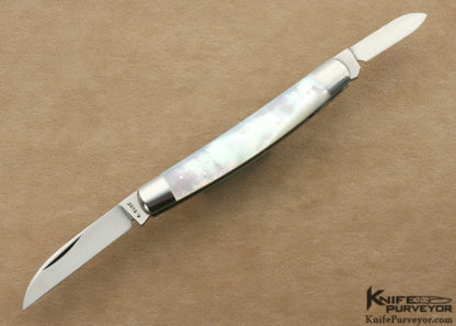 Reese Bose Custom Knife 2 Blade Congress Mother of Pearl Shell Slip Joint