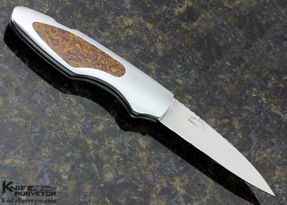 Joe Kious Custom Knife Petrified Sea Floor Interframe Wharncliffe Lockback - Image 3
