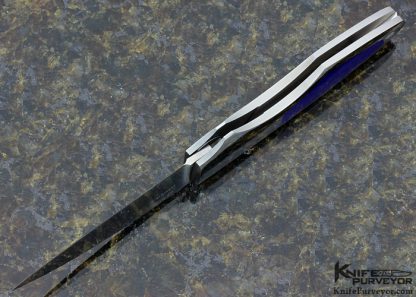 Joe Kious Custom Knife Lapis Lazuli Interframe Wharncliffe Lockback - Image 6
