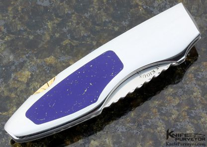 Joe Kious Custom Knife Lapis Lazuli Interframe Wharncliffe Lockback - Image 4
