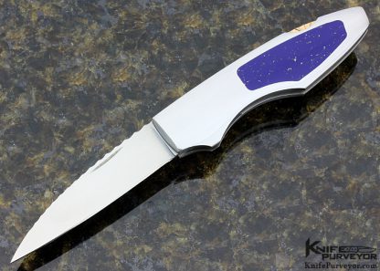 Joe Kious Custom Knife Lapis Lazuli Interframe Wharncliffe Lockback