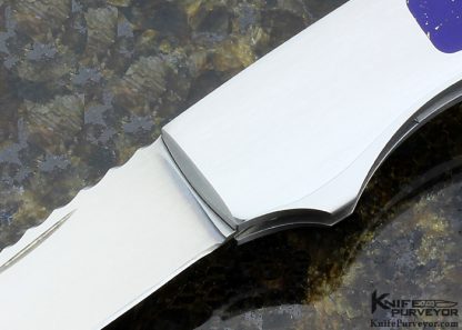 Joe Kious Custom Knife Lapis Lazuli Interframe Wharncliffe Lockback - Image 2