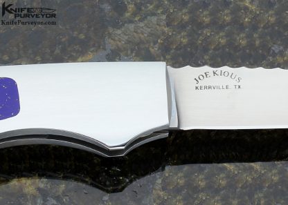 Joe Kious Custom Knife Lapis Lazuli Interframe Wharncliffe Lockback - Image 3