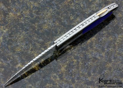 Joe Kious Custom Knife Lapis Lazuli Interframe Wharncliffe Lockback - Image 5