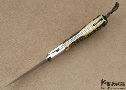 Ryuichi Kawamura Custom Knife "Jess Horn Tribute" Stag Lockback Folder - Image 5