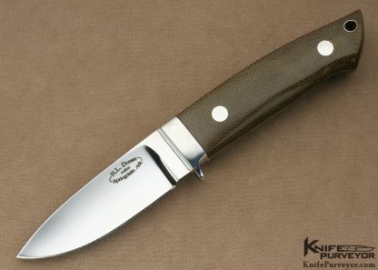 Bob Dozier Custom Knife Green Canvas Micarta Loveless Style Skinner I