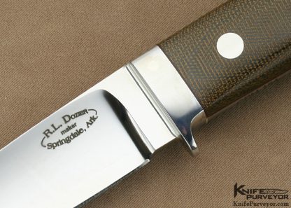 Bob Dozier Custom Knife Green Canvas Micarta Loveless Style Skinner I - Image 2