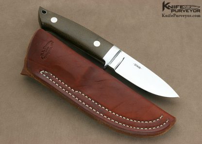 Bob Dozier Custom Knife Green Canvas Micarta Loveless Style Skinner I - Image 6
