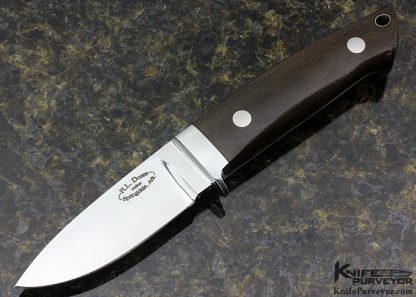 Bob Dozier Custom Knife Green Canvas Micarta Loveless Style Skinner II