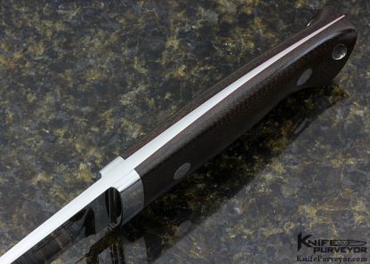 Bob Dozier Custom Knife Green Canvas Micarta Loveless Style Skinner II - Image 5