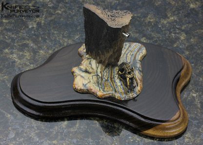 Arthur Whale Custom Knife Fluted Damascus with 18Kt. Gold Inlays Linerlock - Image 12