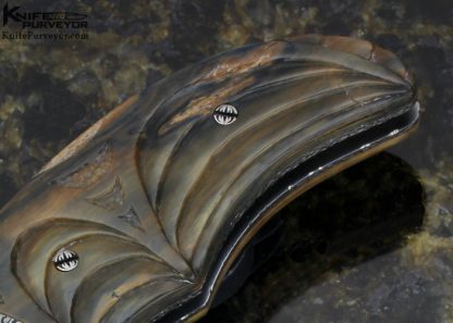 Shane Taylor Custom Knife Sole Authorship Mosaic "Dragons" Damascus Linerlock - Image 3