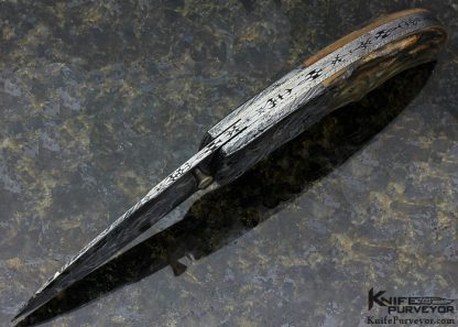 Shane Taylor Custom Knife Sole Authorship Mosaic "Dragons" Damascus Linerlock - Image 5