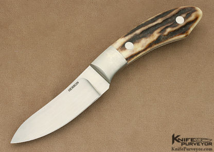 George Herron Custom Knife Stag Crooked Skinner