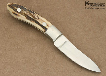 George Herron Custom Knife Stag Crooked Skinner - Image 2