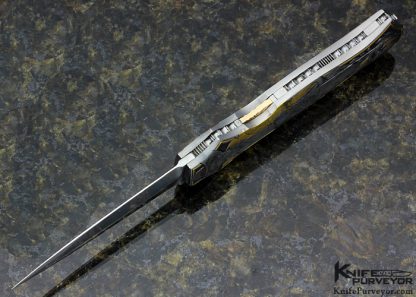 Joe Kious Custom Knife Double Pocket Locket Automatic "Cowboy & Indian" Engraved by Jon Robyn - Image 9
