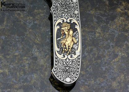 Paul Poehlmann Custom Knife Ron Skaggs Engraved Axial Locking Mechanism - Image 3