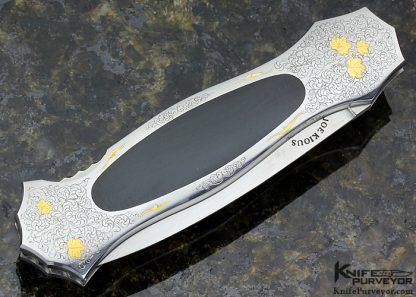 Joe Kious Custom Knife Engraved Black Jade Lockback Dagger - Image 4