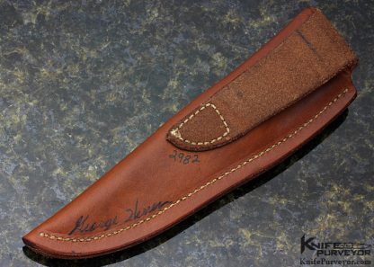 George Herron Custom Knife Wood Upswept Hunter - Image 8
