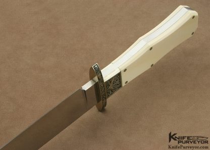 Buster Warenski Custom Knife  Bowie Engraved by - Image 4