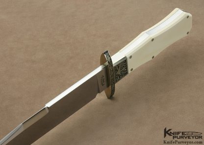 Buster Warenski Custom Knife  Bowie Engraved by - Image 3