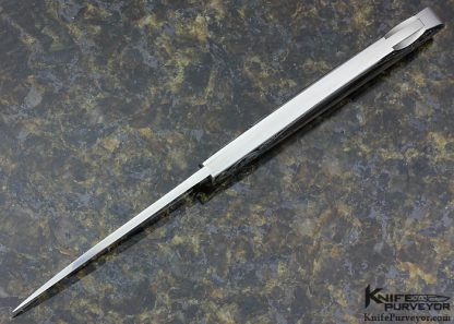 Andy Mills Custom Knives Terry Theis Engraved Black Lip Tahitian Pearl Shell Interframe Lockback - Image 4
