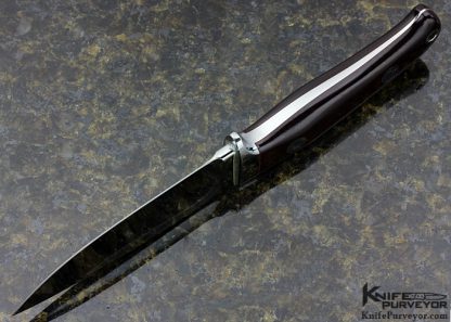 S.R. Johnson Custom Knife Burgundy Micarta Hunter With Sheath - Image 4