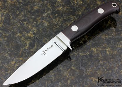 S.R. Johnson Custom Knife Burgundy Micarta Hunter With Sheath